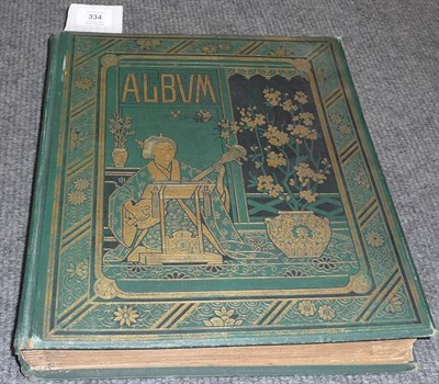 Lot 334 - A Large Victorian/Edwardian Scrap Album, containing a collection of die-cut scraps,...