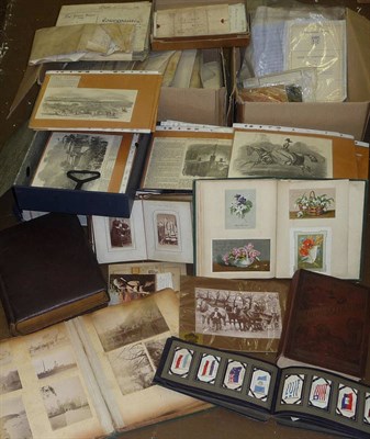 Lot 340 - Ephemera A large quantity, including photographs, postcards, prints, scrap albums, deeds on...