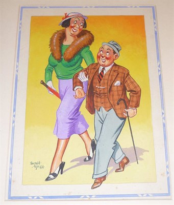 Lot 376 - It's better to love a short man than never to have loved a tall !  Featuring a lady walking arm...