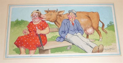 Lot 377 - He's a naughty man, but i must say ... His breath is like the new mown hay !   Featuring a lady...