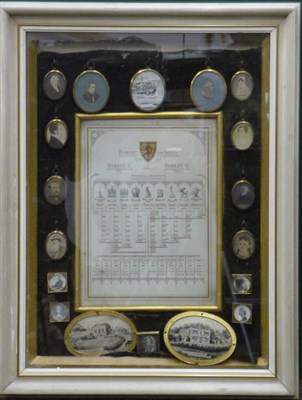 Lot 14 - Family Pedigree An ornate family pedigree showing descent from Robert the Bruce via Annabella...