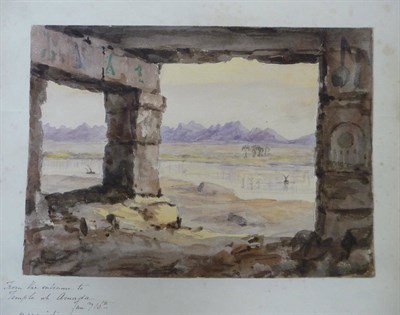 Lot 124 - Egypt An album of 27 watercolour sketches depicting topography and monuments in Egypt, 1864-5,...