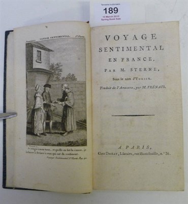 Lot 189 - Sterne [Laurence] Voyage Sentimental en France, nd. [c1780], Paris, 2 vols. in 1, 2 engraved plates