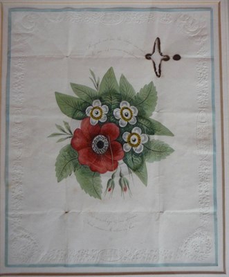 Lot 230 - Valentines Two hand-coloured Nineteenth-century Valentines, one with concertina pull up flower...