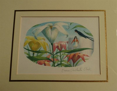 Lot 27 - Clark (Emma Chichester) Thumbelina on the Lily, nd., watercolour, signed original artwork for...