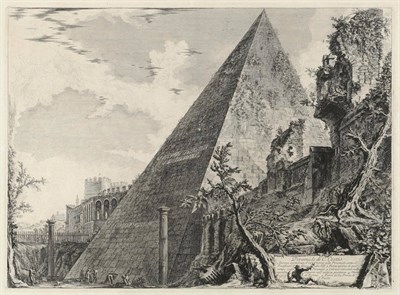 Lot 38 - Piranesi [Francesco] Piramide di C. Cestio [The Pyramid of Gaius Cestius] , nd., etching, 385mm...