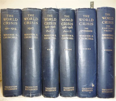 Lot 89 - Churchill (Winston) The World Crisis, 1923-31, 6 vols., vol. 1 is an April 1923 2nd edition,...