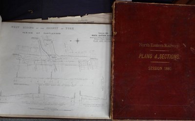 Lot 93 - North Eastern Railway Plans and Sections, Session 1890, large folio, various locations,...