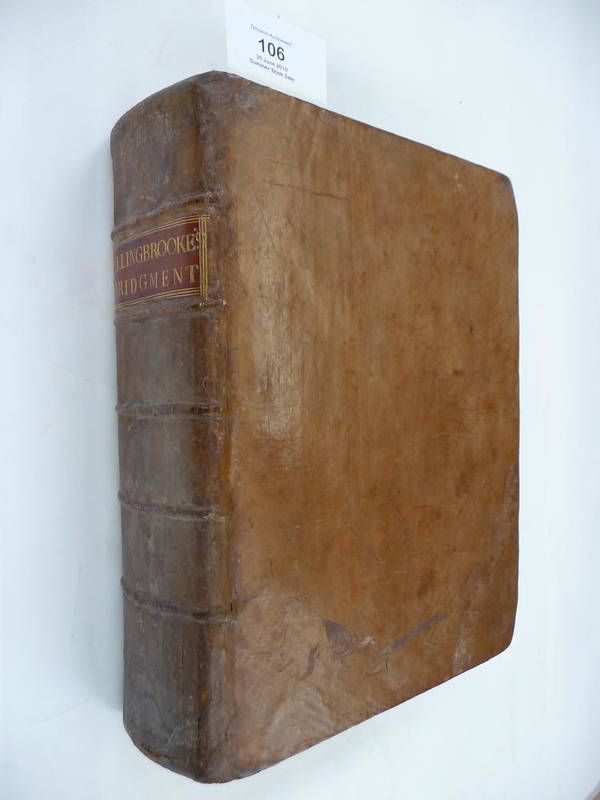Lot 106 - Bullingbrooke (Ed.) An Abridgement of the Publick Statutes of Ireland, Now in Force and of...