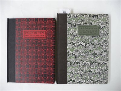 Lot 280 - Arman (Mark) A Legacy of Metal Types .., 1987, The Workshop Press, numbered ltd. edition of...