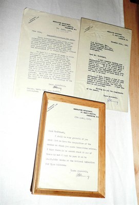 Lot 289 - Three Typed Letters Signed by Scientist Alexander Fleming, all sent to The Inoculation Dept,...