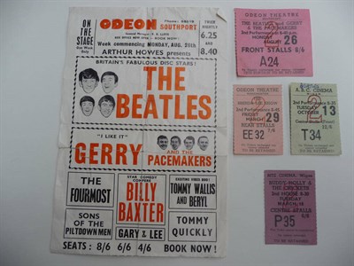 Lot 292 - A Beatles Concert Advertising Flier for 26th August at the Odeon, Southport, with Gerry & the...