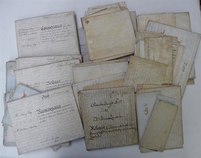 Lot 191 - Indentures A collection of 40 vellum legal documents, 18th and 19th century, predominantly relating