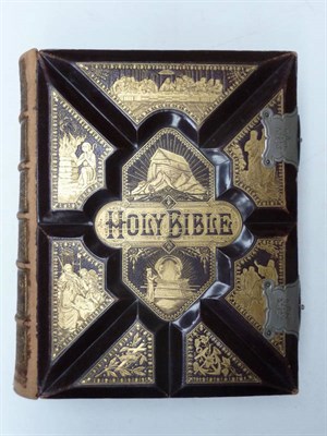 Lot 343 - The Holy Bible Gately's Parallel Bible, nd., large illustrated bible, a.e.g., ornate calf gilt with