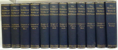 Lot 346 - Prescott (W.H.) The Complete Works of William Hickling Prescott, 1896-7, 12 vols., t.e.g., original