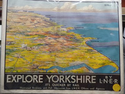 Lot 348 - A Lithographed L.N.E.R Poster - Explore Yorkshire it's Quicker by Rail, by Montague B. Black,...