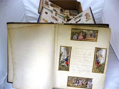 Lot 354 - Scrap Albums Eight Victorian albums, containing die-cast scraps (loose and laid-down, paper...