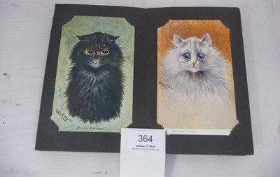 Lot 364 - Forty Four Louis Wain Illustrated Cat Postcards, including single and multiple cats, military...