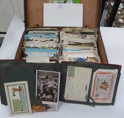 Lot 372 - A Mixed Collection of Postcards, both pre and post war, including topography, greetings, Father...