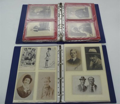 Lot 375 - Music Hall and Variety Artists, an album containing one hundred and sixty one postcards and...