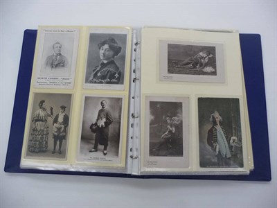 Lot 378 - Pantomime Stars, an album containing one hundred and fifty six postcards, photographs, cabinet...