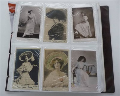 Lot 379 - Album of Edwardian Actresses, approximately three hundred and fifty postcards, mainly...