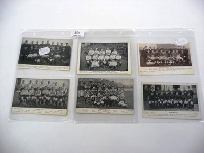 Lot 394 - Six Printed Photographic Postcards of Rugby Teams - Salford, Oldham, Leeds, Warrington,...