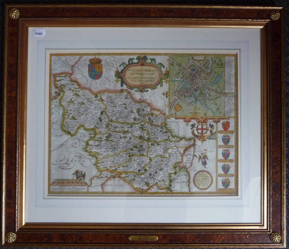 Lot 134 - Speede (Iohan) [John Speed] The West Ridinge of Yorkeshyre [Yorkshire], with the most famous...
