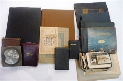 Lot 205 - Mixed Ephemera, including an album of postcards, an album of Edwardian snapshots and two later...