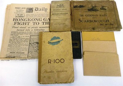 Lot 207 - Mixed Ephemera, including an R100 Airship Howden Yorkshire manual, Walkers 19th century folding map