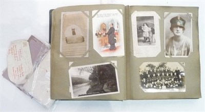 Lot 213 - Mixed Pre-War Postcards, approximately three hundred and thirty cards, in an album and loose,...