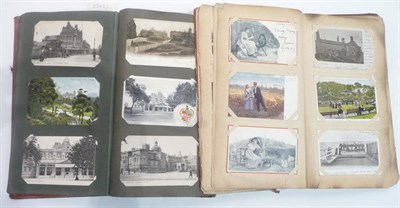 Lot 214 - Two Albums of Pre-War Postcards, containing approximately four hundred and fifty cards,...