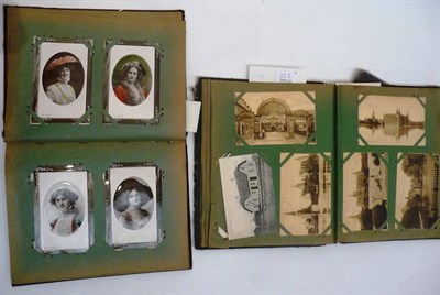 Lot 223 - Two Albums of Mainly Edwardian Postcards, containing approximately two hundred cards, including...