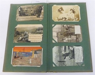 Lot 228 - Two Edwardian Postcard Albums, containing approximately three hundred cards, including...