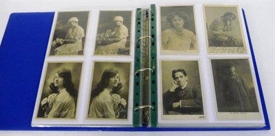 Lot 234 - Edwardian Actors and Actresses, two albums containing approximately four hundred and forty...