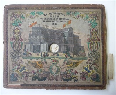 Lot 14 - Peep Show An Authentic View of the Great Industrial Exhibition Palace of 1851,  hand-coloured front