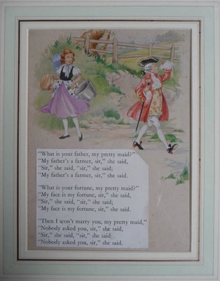 Lot 22 - Cloke (Rene) What Is Your Father. My Pretty Maid, nd., pen and ink and watercolour, text...