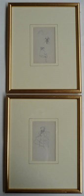Lot 26 - Greenaway (Kate) 'Girl Seated on Chair' and 'Studies of girl's head and seated boy', pencil...