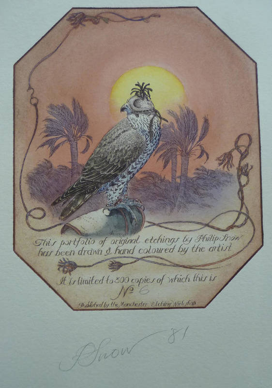 Lot 107 - Snow (Philip) The Falcon, a portfolio of original etchings, hand coloured by the artist, nd....