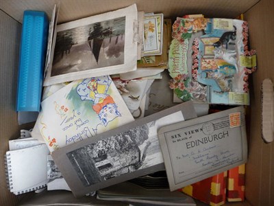 Lot 197 - Mixed Ephemera, including a collection of greetings cards, albums of cigarette cards, 'Pretty...