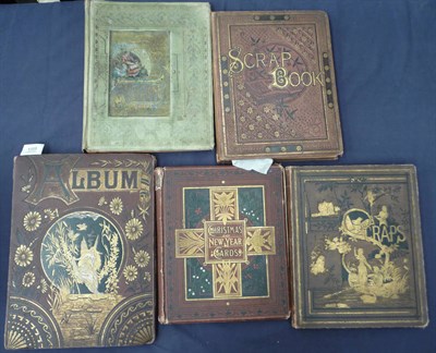 Lot 199 - Five Scrap Albums, containing a quantity of die-cut scraps, including royalty, monarchs,...