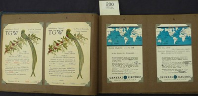 Lot 200 - Forty Six QSL Radio Broadcast Cards, circa 1939, all slotted into an album