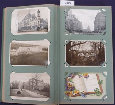 Lot 205 - An Album of Mixed Pre-War Postcards, containing 210 cards, including topography, theatres,...