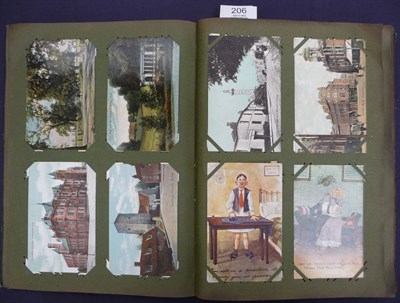 Lot 206 - An Album of Mixed Pre-War Postcards, containing approximately three hundred and eighty cards,...