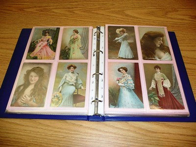 Lot 231 - An Album of Edwardian Actresses and Beauties, containing one hundred and eighty one coloured cards