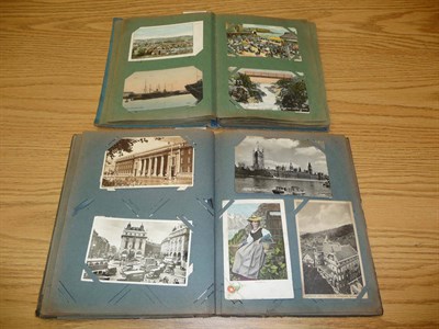 Lot 236 - Two Albums of Mixed Postcards, containing approximately two hundred cards, including Irish and...