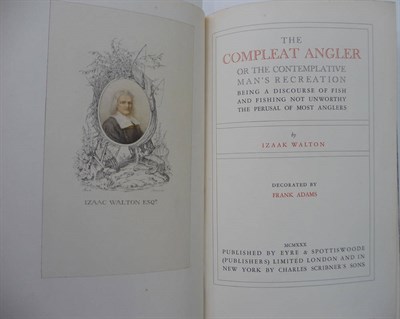 Lot 152 - Walton (Izaak) The Compleat Angler .., 1930, Eyre & Spottiswoode, folio, illustrated by Frank...