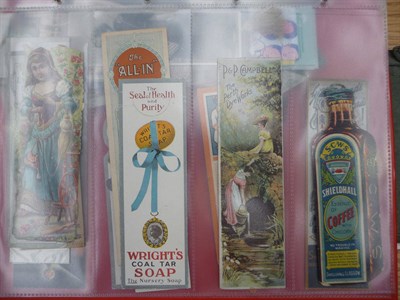 Lot 213 - A Collection of Bookmarks, including a framed display of three Dr Lovelaces Soap...