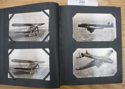 Lot 220 - An Album of Real Photographic Aviation Postcards, approximately one hundred and eighty cards,...