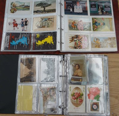 Lot 227 - Two Albums of Mixed Postcards, approximately three hundred and fifty cards, mainly pre-war,...